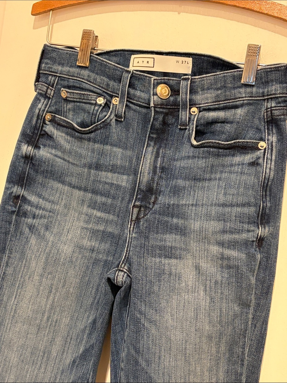 AYR The Pop High-Rise Raw Hem Jeans 27 L - Picture 3 of 9